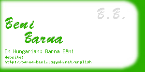 beni barna business card